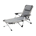 Opvouwbare Relaxlounger met Hoofdkussen in Grijs