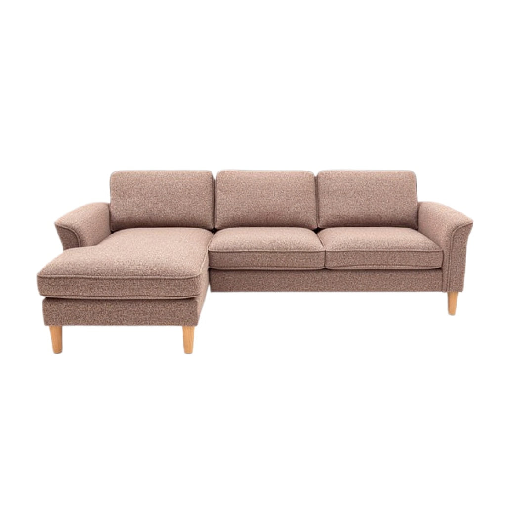 Moderne L-vormige bank met houten poten